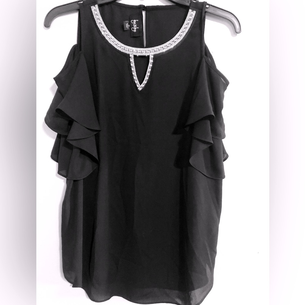 BY&BY Black Dressy Tank Top with Rhinestones